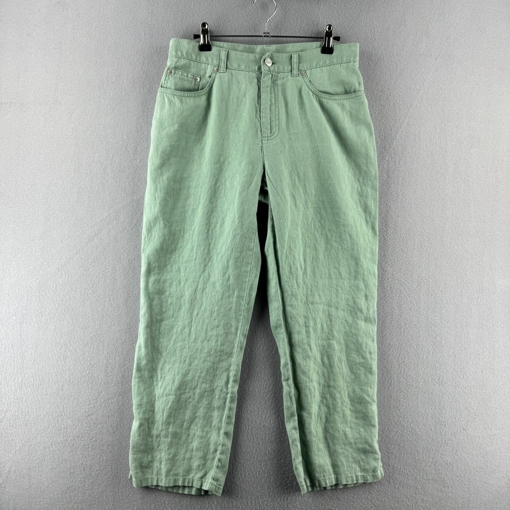 Vintage Lauren Ralph Lauren Pants Capris Womens 10P (29x24) Mint Green Linen
